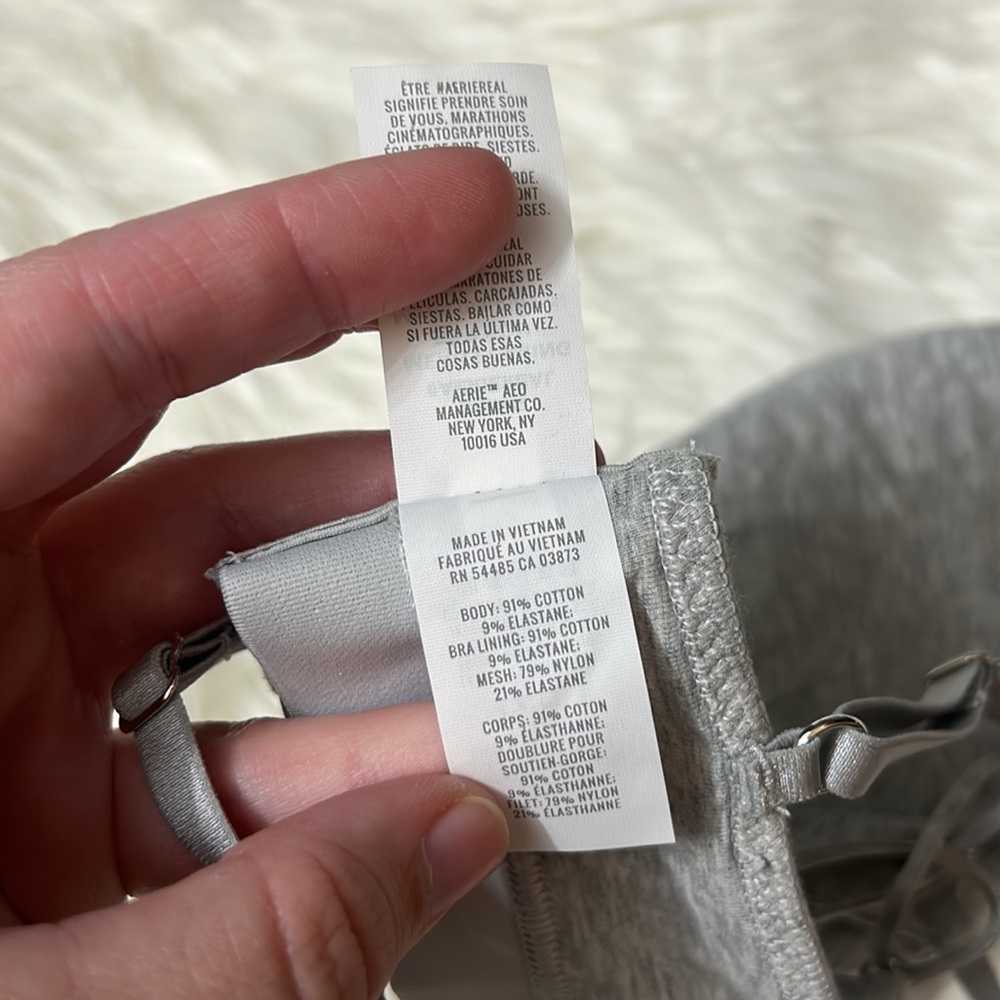 Gray Satin-Trim Bralette with Adjustable Straps - Picture 10 of 12